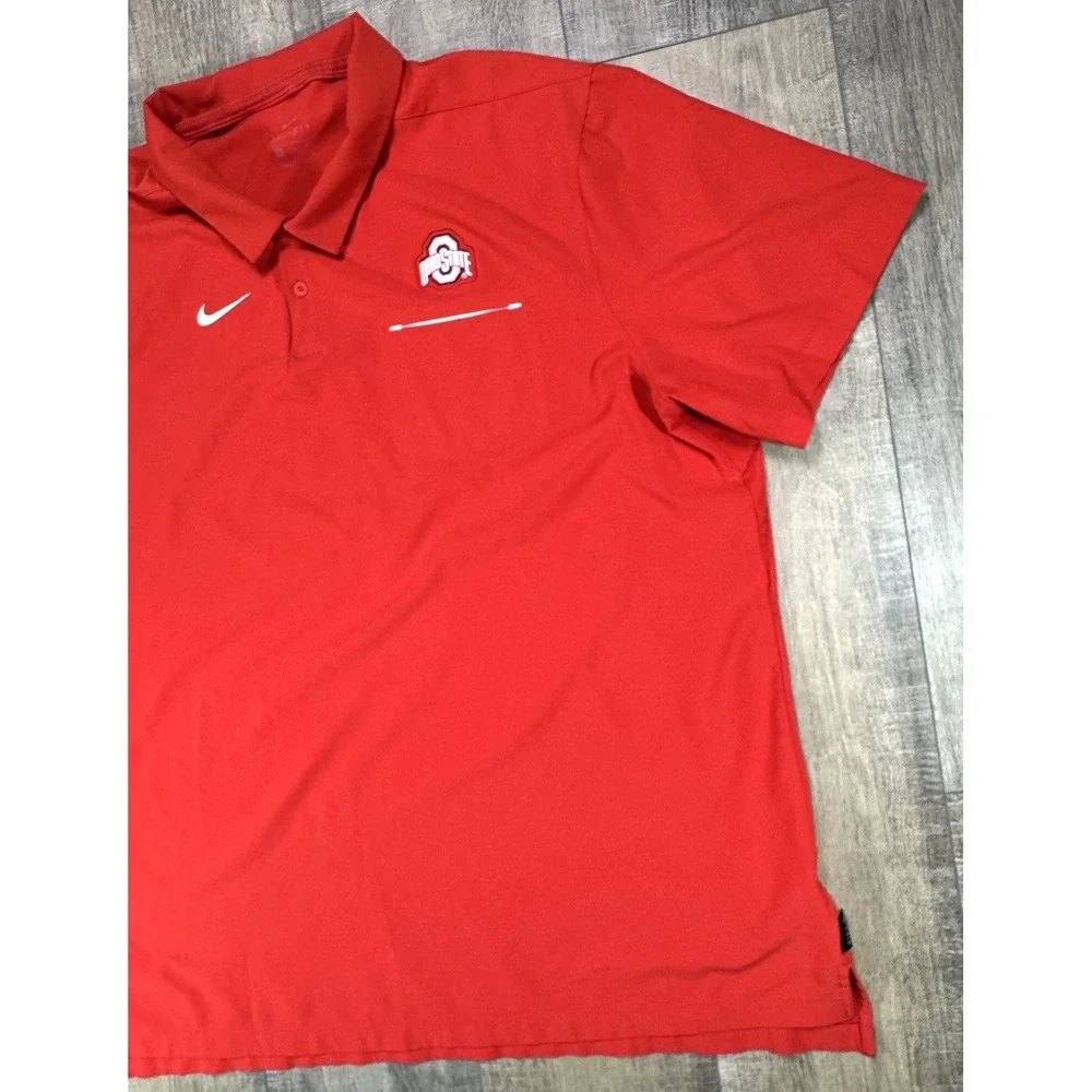 Ohio State Buckeyes Shirt Polo Mens 2XL Nike Dri Fit On Field Golf NCAA Football
